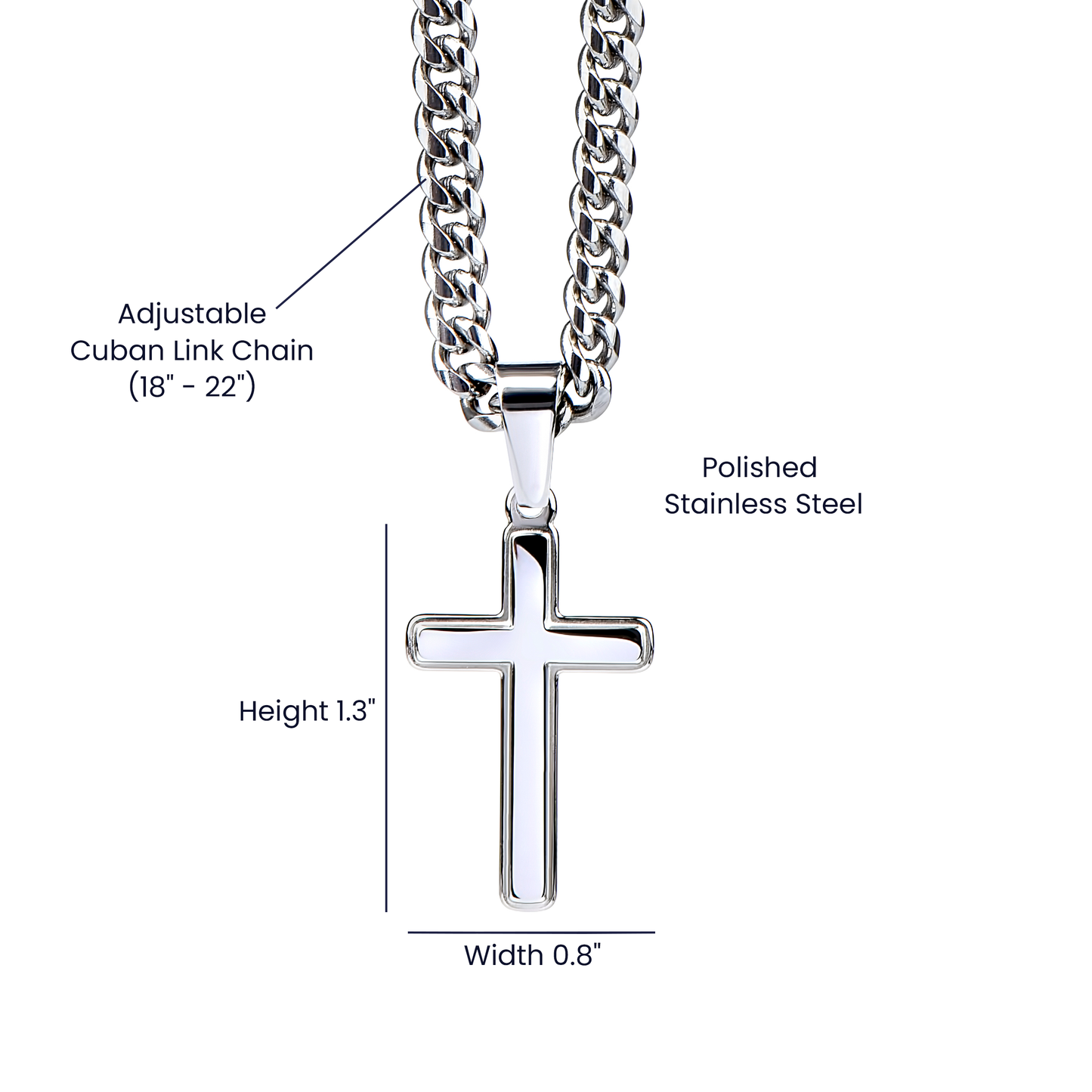 Dog Dad Cross necklace on Cuban link chain Necklace