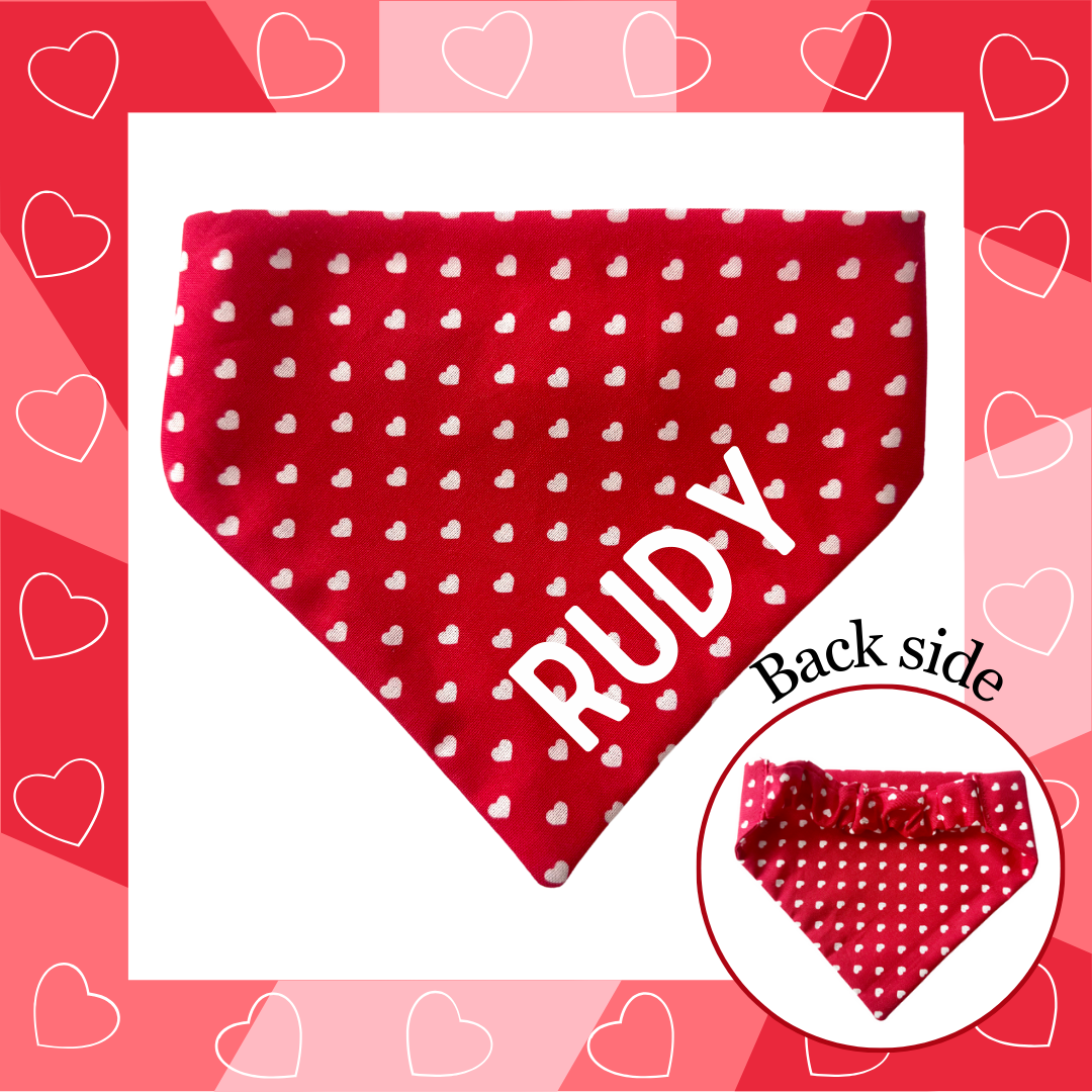 Valentine hearts Custom Scrunchie Dog Bandana