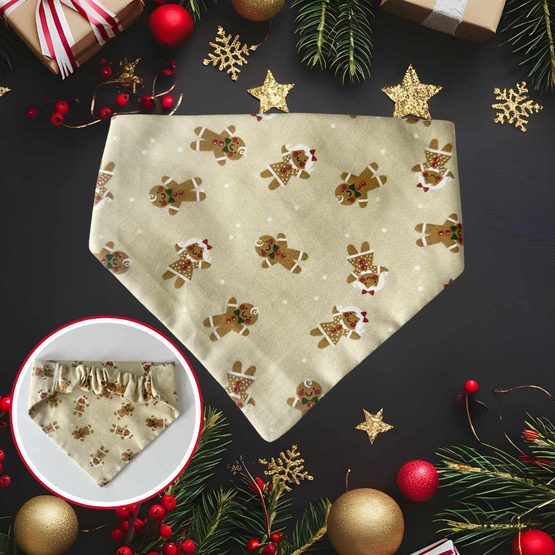 Gingerbread Scrunchie Dog Bandana