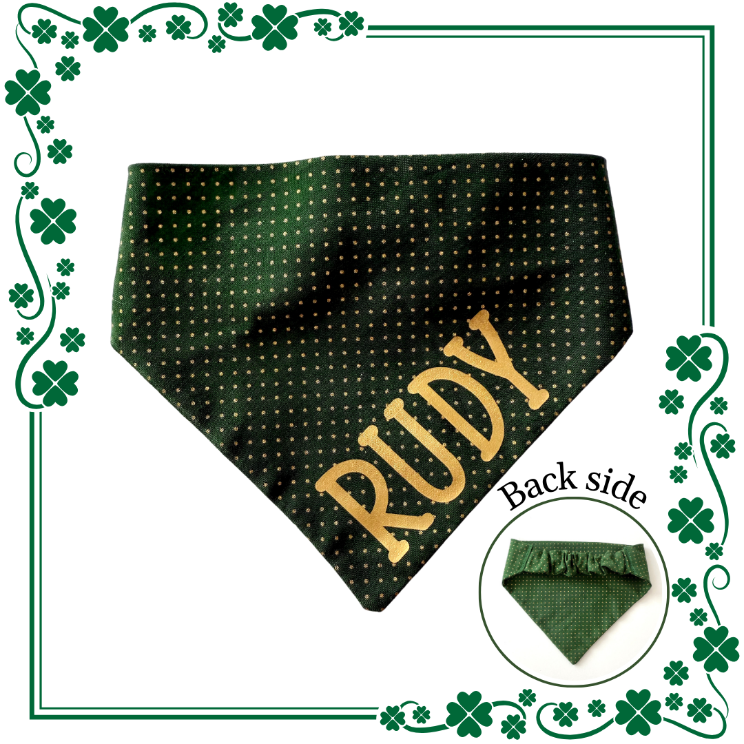 St. Patricks Polka dot Scrunchie Dog Bandana