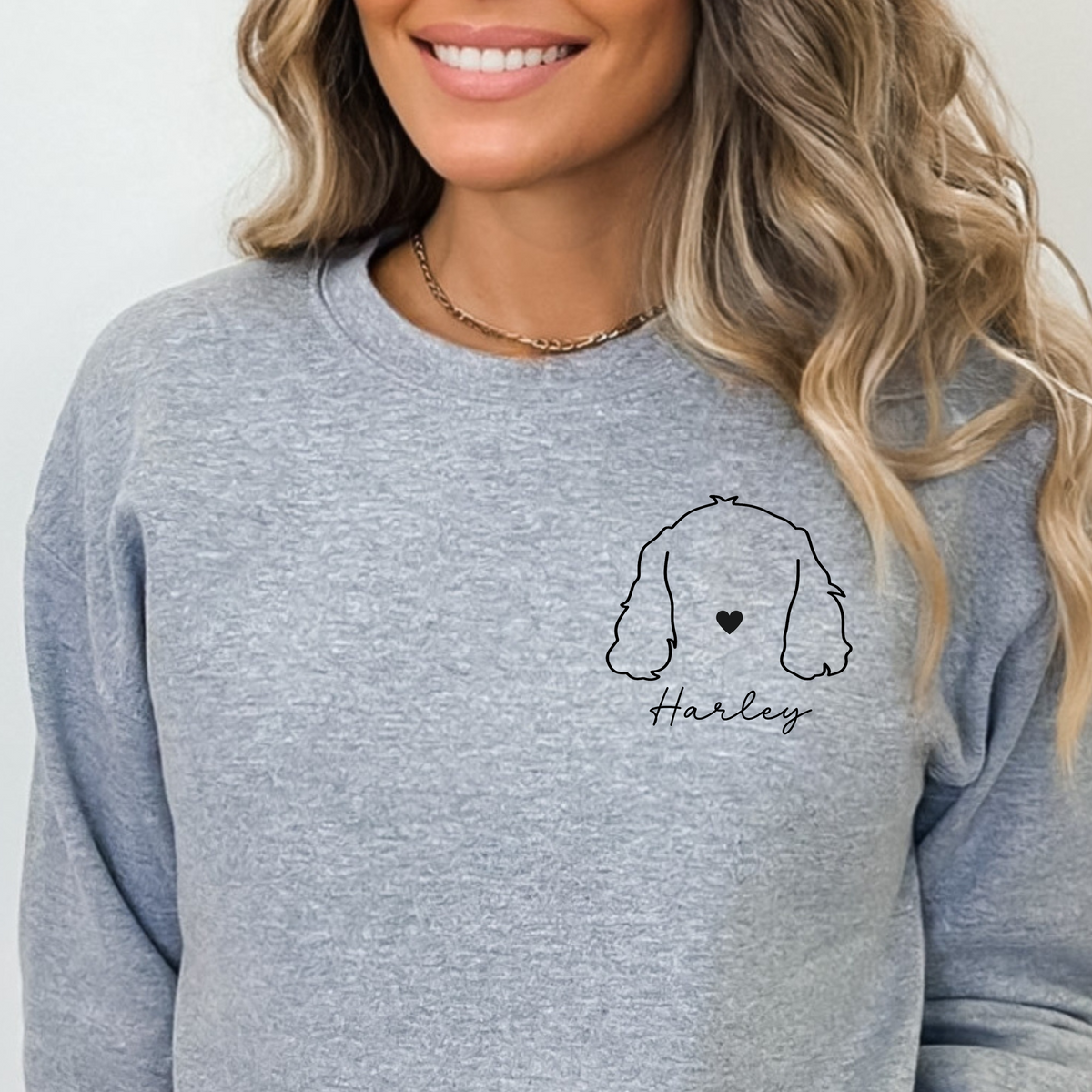 Custom dog ears outline sweatshirt