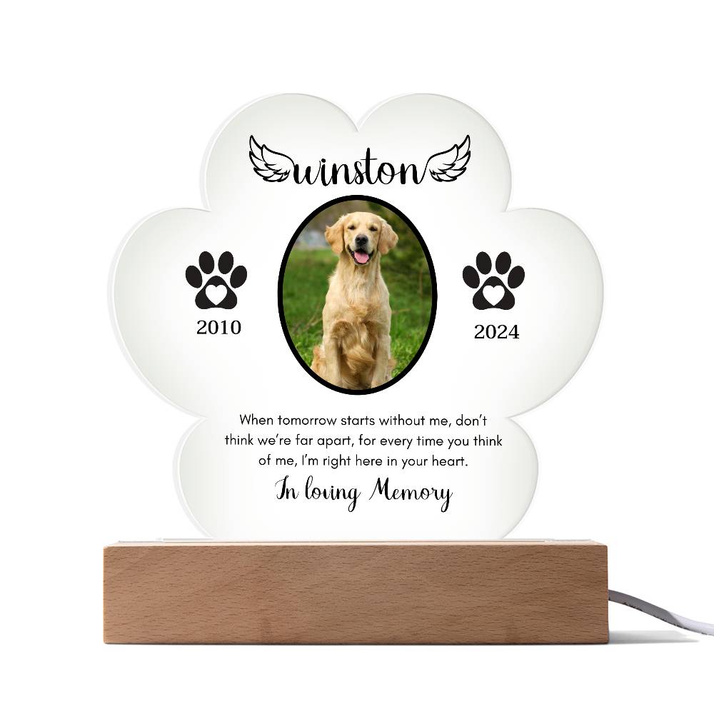 Personalized Pet Memorial LED Acrylic plaque