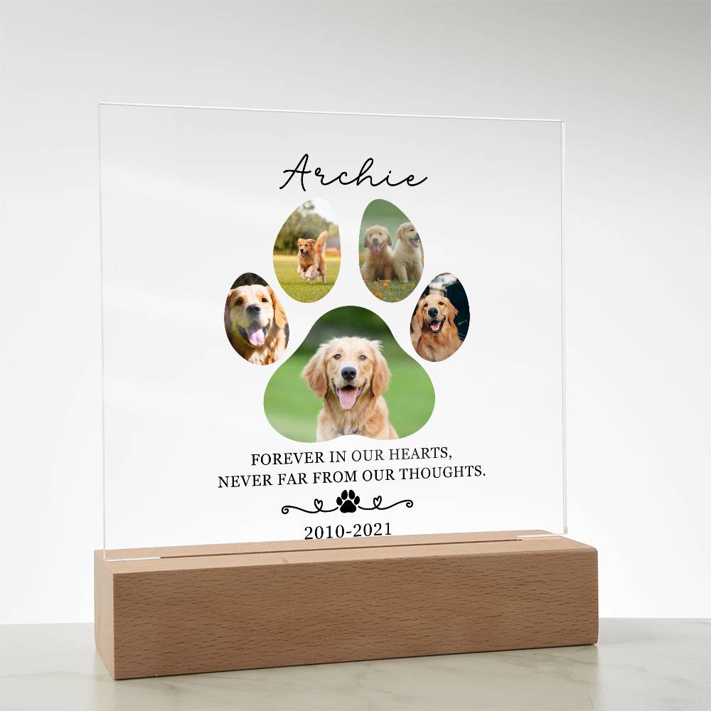 Custom Pet Memorial acrylic LED plaque