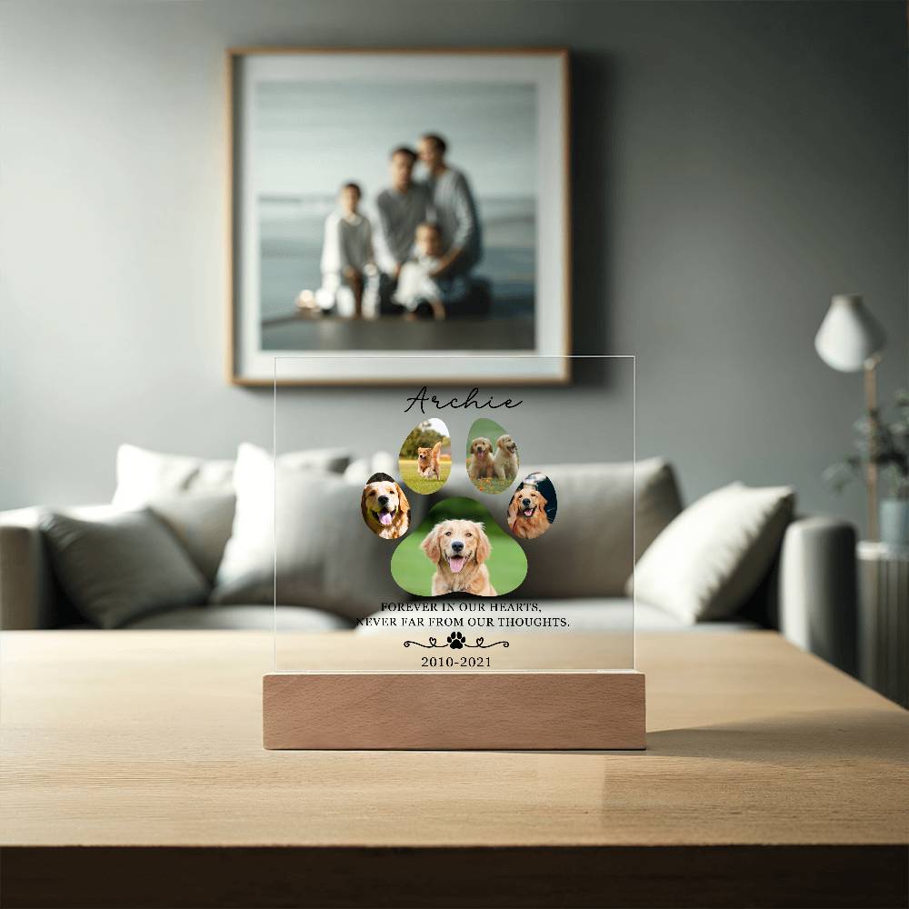 Custom Pet Memorial acrylic LED plaque