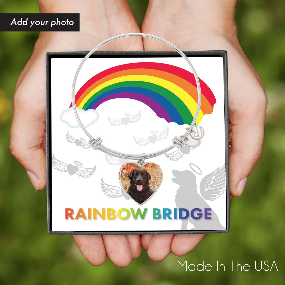 Customized Photo Heart Bracelet Rainbow Bridge _Rainbow and Cloud 01